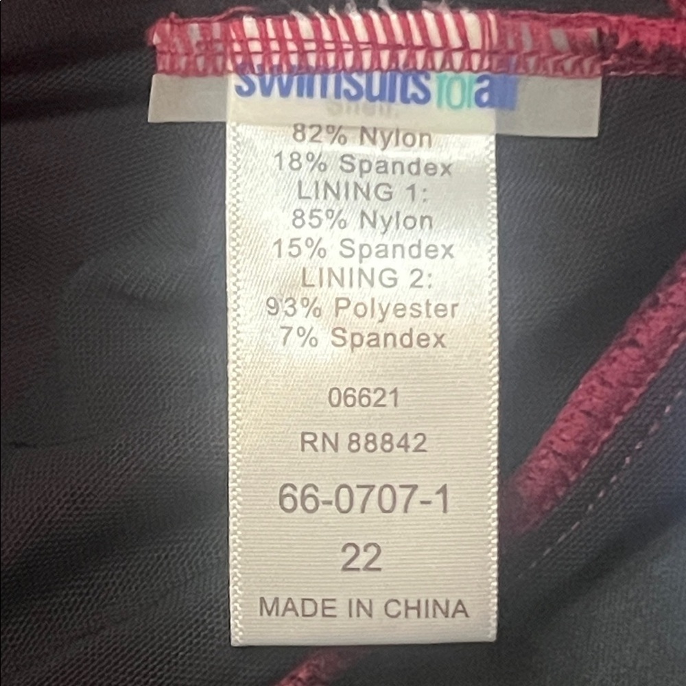 NWT Swimsuits For All Burgundy One Piece Swimsuit - Picture 12 of 12